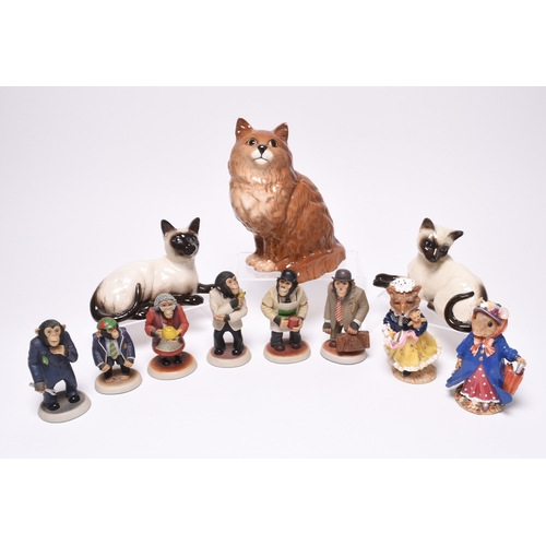 189 - A group of Beswick and Royal Doulton models of cats, including two Royal Doulton 'Cat Collection' mo... 