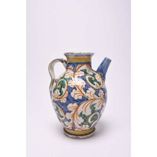 211 - An Italian maiolica wet drug jar, Montelupo, late 17th or early 18th century, initialled 'DG' below ... 