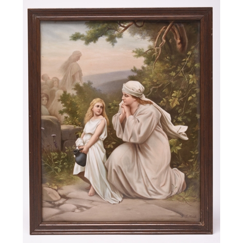 214 - A Continental porcelain plaque, probably KPM (Berlin), late 19th century, painted by R. Dittrich wit... 