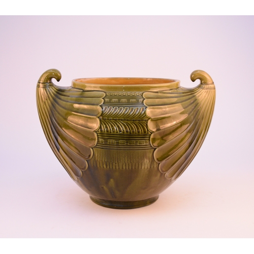 29 - Christopher Dresser for Linthorpe Art Pottery (1834-1904), circa 1885, a jardiniere, shoulder-mounte... 