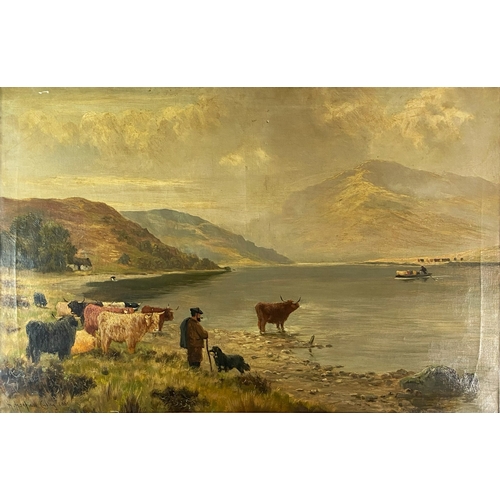 449 - Henry Hadfield Cubley (1858-1934) A Highland Ferry, signed and dated 1881 lower left, titled verso, ... 