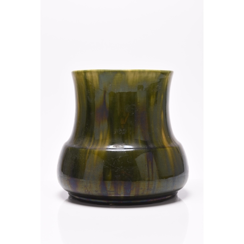 48 - Christopher Dresser (1834-1904) for Linthorpe, a green glazed vase, impressed marks and facsimile si... 