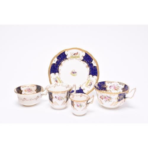 70 - An assembled group of Coalport blue batwing, principally teawares, early 20th century, comprising th... 