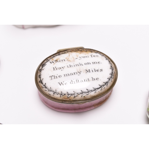 9 - A collection of patch and snuff boxes, including Bilston enamel examples, 18th - 20th centuries, the... 