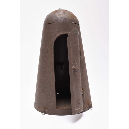 119 - An unusually accurate metal model of a one-person WW2 air-raid shelter, likely a salesman sample, wi... 