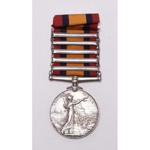 146 - A Boer War Queen's South Africa medal with 5 clasps, 'Relief of Ladysmith', 'Tugela Heights', 'Laing... 