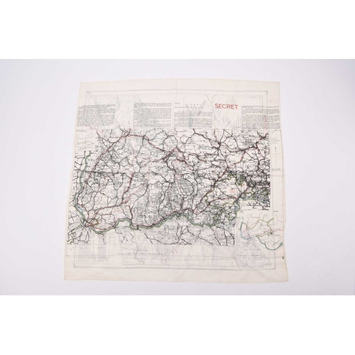 17 - A Second World War Royal Air Force silk escape and evasion map, Salzburg - Mojstrana, printed to bot... 