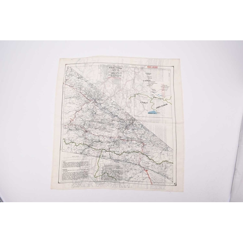 17 - A Second World War Royal Air Force silk escape and evasion map, Salzburg - Mojstrana, printed to bot... 