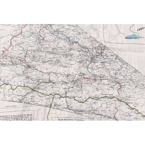 17 - A Second World War Royal Air Force silk escape and evasion map, Salzburg - Mojstrana, printed to bot... 