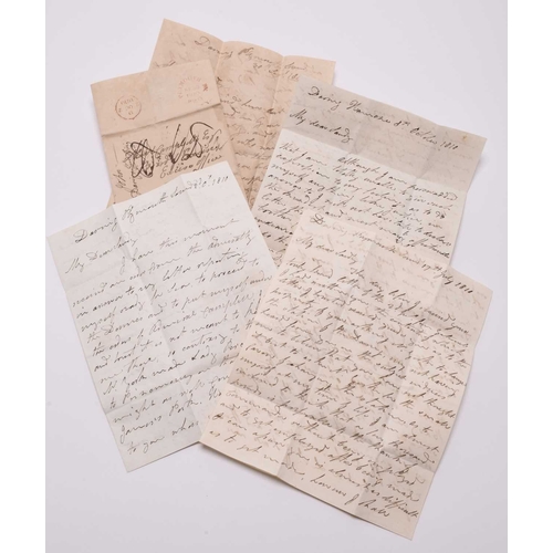 28 - ROYAL NAVY. Four autograph letters signed from Lieutenant John Campbell onboard HMS Daring, Plymouth... 