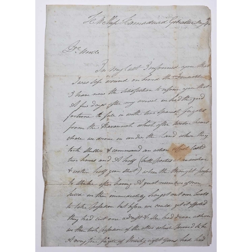 29 - ROYAL NAVY. Correspondence archive, to and from Hugh McKibbin, Master's Mate, circa 1791-1800. A fas... 