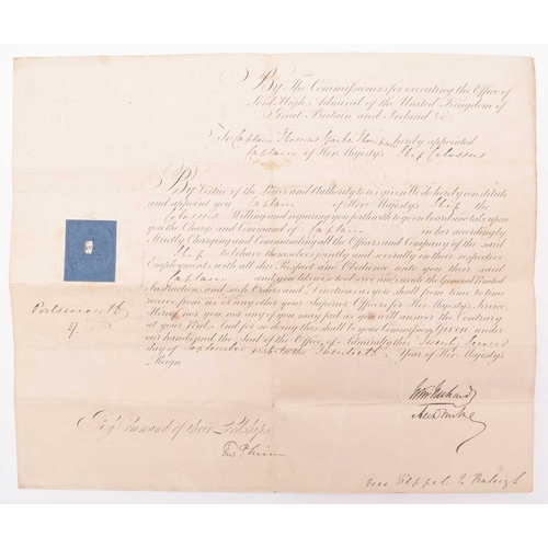 34 - Royal Navy. Commission assigning Captain Thomas Sparke Thompson to HMS Colossus. 22nd September 1856... 