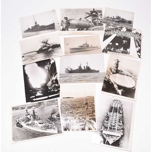 60 - PRESS PHOTOGRAPHY. Principally Second World War warships, cruisers and battleships, but some earlier... 