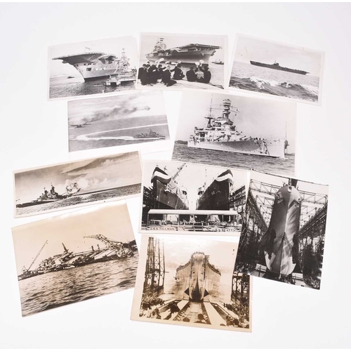 60 - PRESS PHOTOGRAPHY. Principally Second World War warships, cruisers and battleships, but some earlier... 