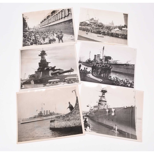 60 - PRESS PHOTOGRAPHY. Principally Second World War warships, cruisers and battleships, but some earlier... 