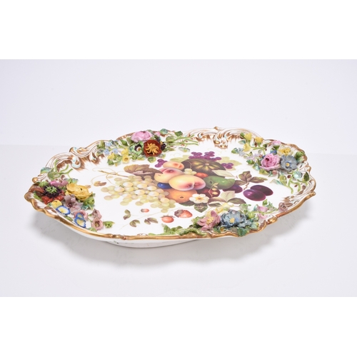 101 - An English porcelain tray, possibly Coalport, circa 1830-35, decorated in the manner of Steele with ... 