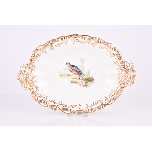 103 - A Coalport dessert service, circa 1855, painted by John Randall with assorted birds, several named t... 