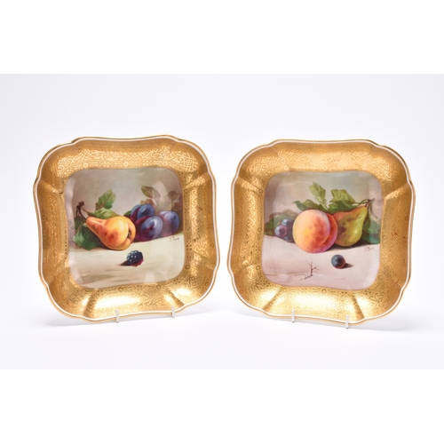 106 - A Minton dessert service painted by James Edward Dean (active 1882-1926) with still lives of fruit i... 