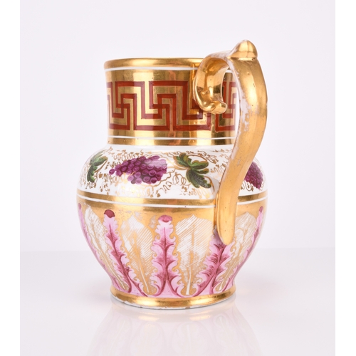 107 - A John Rose Coalport presentation jug, circa 1800-1810, with monogrammed initials JW in gilt enclose... 