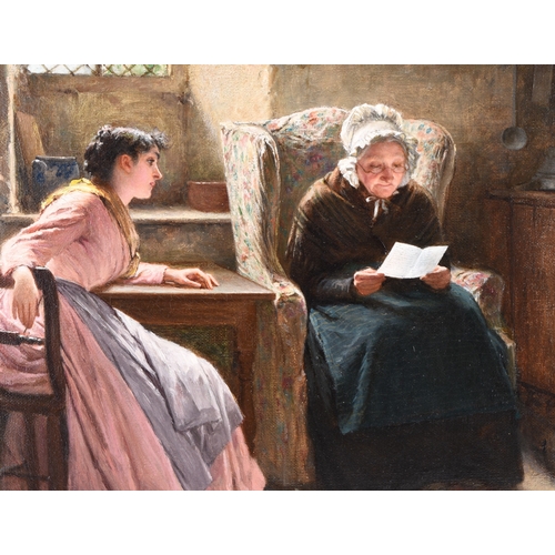 113 - Haynes King (1831-1904) Asking for Granny's Advice, signed and dated 1883 lower right, oil on canvas... 