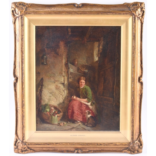 116 - Alfred Provis (act.1843-1886) Wait Awhile, signed and dated 1858 lower left, oil on panel, 28 x 22 c... 