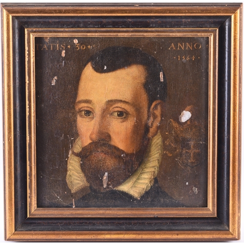 120 - English School (16th Century) Portrait of a Bearded Gentleman, quarter length, painted aged 30 and d... 