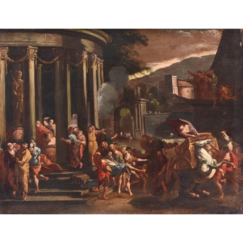 123 - After Pietro Testa (1612-1650) The Poisoning of Sinorix, oil on canvas, 50 x 66 cm, frame 64 x 79 cm... 