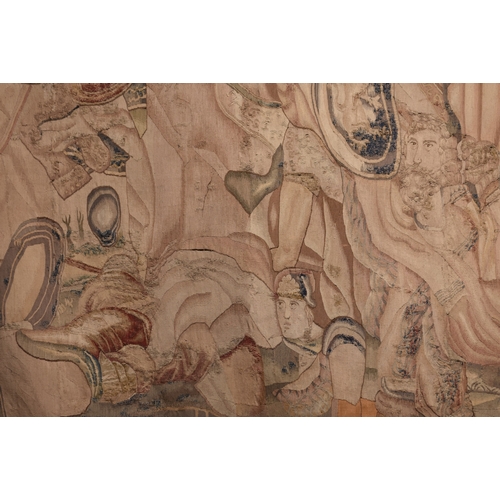 147 - A Franco-Flemish tapestry, probably 17th century Worked with a narrative scene in a landscape incorp... 