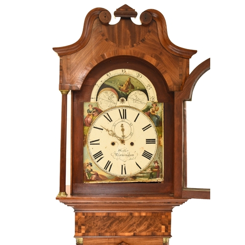 150 - A George III mahogany painted dial longcase moonphase clock The dial signed Matthew Woller, Birmingh... 