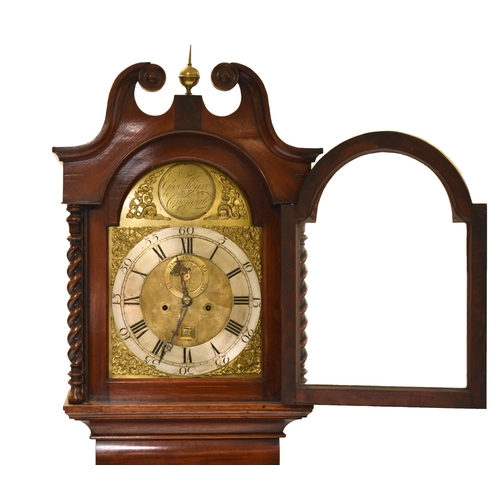 153 - A Scottish George III mahogany brass dial longcase clock The dial signed George Monro, Canongate The... 