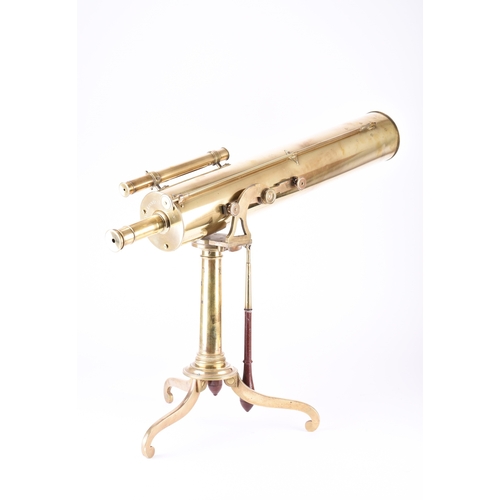 157 - Dollond of London: A brass 4 inch reflecting telescope and tripod 19th century, the 25.5 inch body t... 