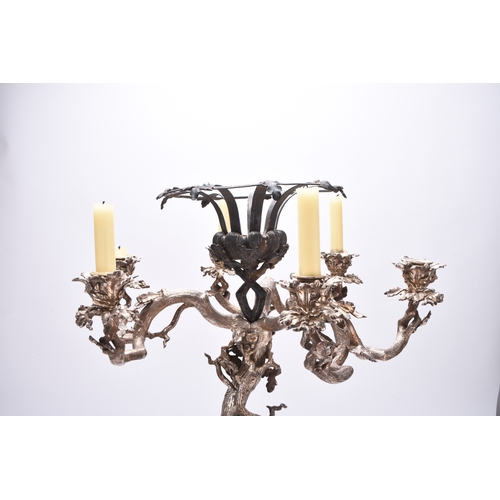 2 - An impressive Elkington & Co silver plated table centrepiece candelabra, designed as a stylised tree... 