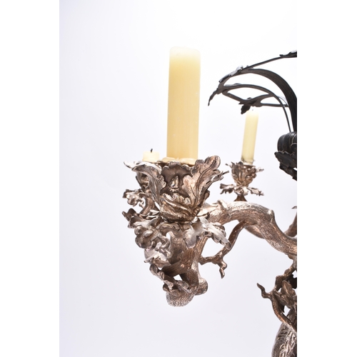 2 - An impressive Elkington & Co silver plated table centrepiece candelabra, designed as a stylised tree... 