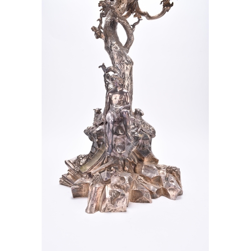 2 - An impressive Elkington & Co silver plated table centrepiece candelabra, designed as a stylised tree... 