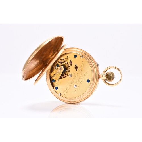 62 - An 18ct gold hunter pocket watch Date: Hallmark for 1910 Movement: 3/4 plate, signed Ollivant & Bots... 