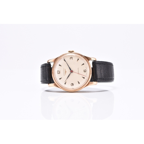 67 - Longines: A gentleman's 9ct gold wristwatch Date: Circa 1958 Movement: 19-jewel Cal.22AS automatic D... 