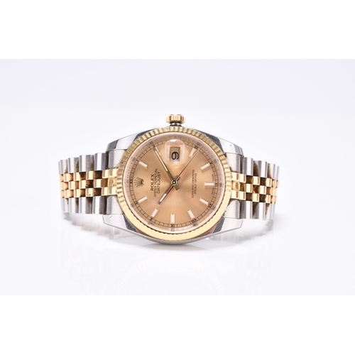 71 - Rolex: A gentleman's bi-colour bracelet watch Model: Oyster Datejust Reference: 116233 Date: 2010 Mo... 