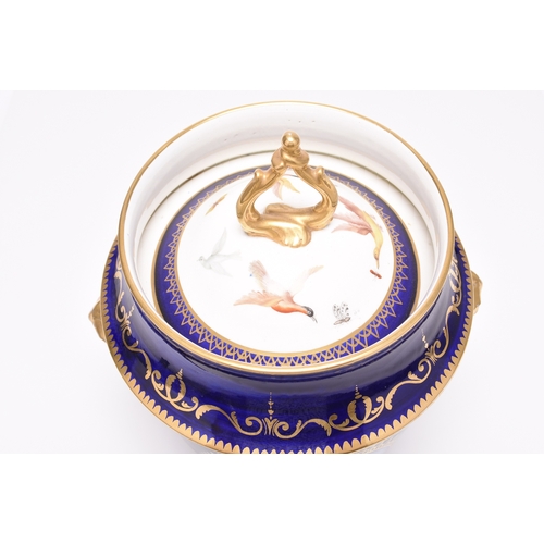 77 - A John Rose Coalport 'Animal Service' dessert ice pail or fruit cooler, circa 1800-1805, dark blue g... 