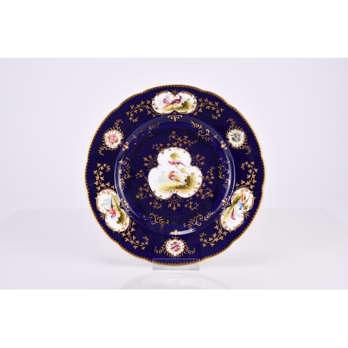 95 - A set of six Coalport dessert plates, early 20th century, painted with fancy birds by Frederick Howa... 