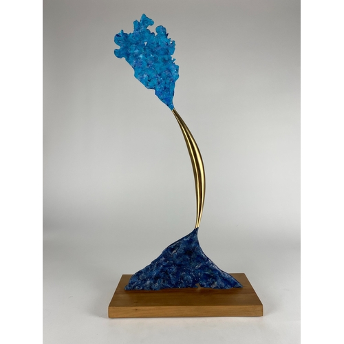 206 - Philip Hearsey (b.1946) Acanto VIII, monogrammed to base, bronze with cherrywood base, abstract scul... 