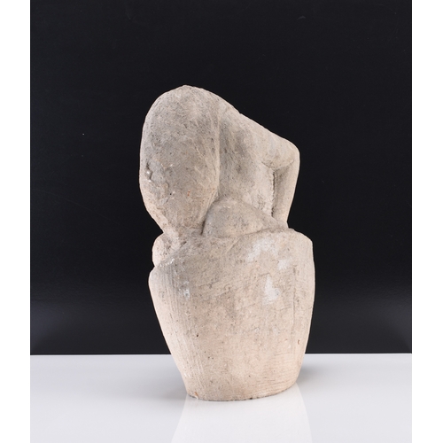 208 - Follower of Eric Gill (1882-1940) Crouching Girl, concrete sculpture, 40 x 30 x 12 cm