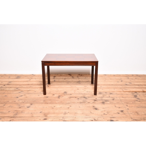 215 - Heggen, Norway, a parquetry rosewood coffee table Circa 1960s, the top with 'patchwork' rosewood par... 