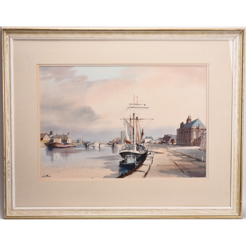 32 - Leslie L Hardy Moore (1907-1997) Early Morning, Great Yarmouth, signed lower left, watercolour and i... 