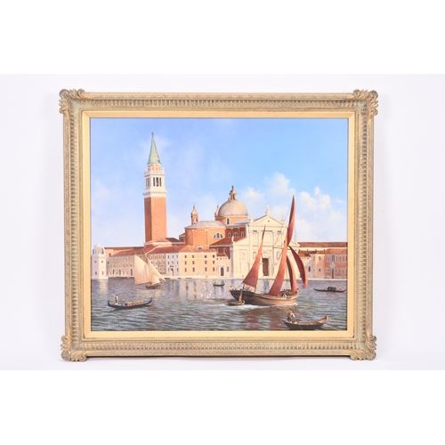 36 - Adrian Rigby (b.1962) Basilica San Giorgio Maggiore, Venice, signed lower left, oil on canvas, 51 x ... 