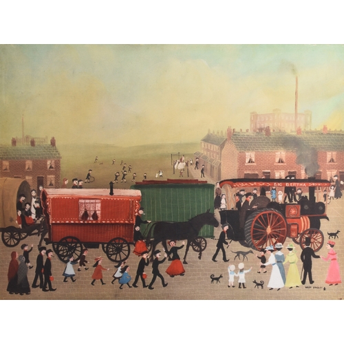 42 - Helen Bradley (1900-1979) The Fair at Daisy Nook, 1978, signed lower right, blind stamped lower left... 