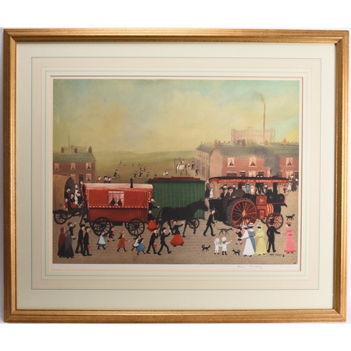 42 - Helen Bradley (1900-1979) The Fair at Daisy Nook, 1978, signed lower right, blind stamped lower left... 