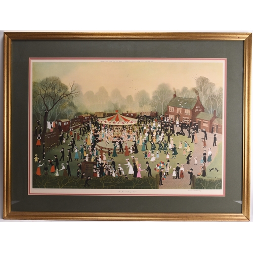 42 - Helen Bradley (1900-1979) The Fair at Daisy Nook, 1978, signed lower right, blind stamped lower left... 