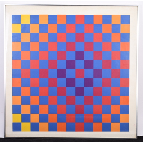 62 - Op Art Composition with Squares, style of Hugh Demarco (1932-1995) screenprint, 76 x 76 cm, frame 87... 