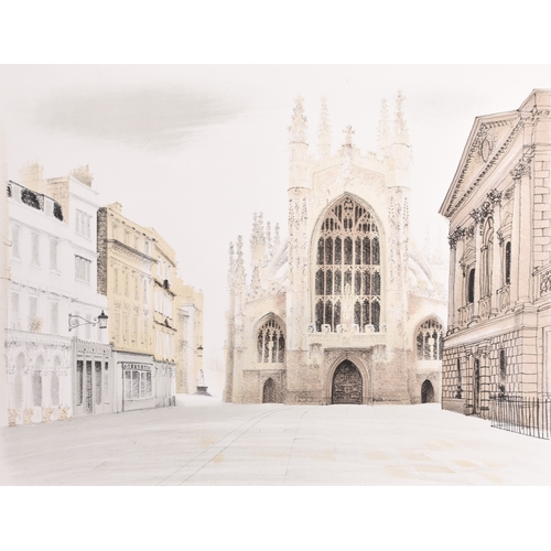 70 - David Gentleman (b.1930) Bath Abbey Precinct, 1974, signed lower right, numbered 58/100 and blind st... 