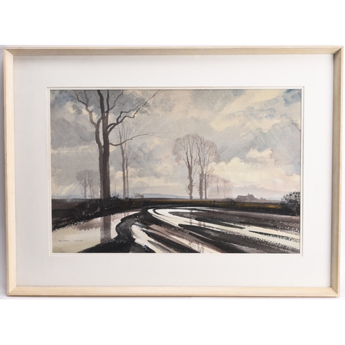 77 - Roland Hilder (1905-1993) February, a winter landscape, signed lower left, watercolour, 34 x 52 cm, ... 